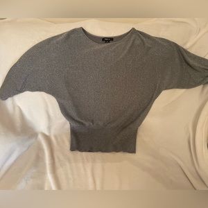 Silver metallic knit top